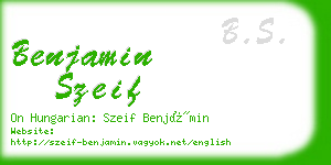 benjamin szeif business card